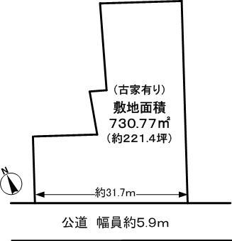 Compartment figure. Land price 221 million yen, Land area 730.77 sq m