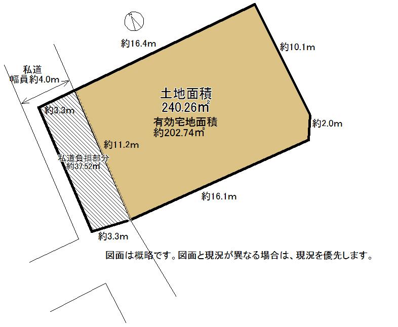 Compartment figure. Land price 8 million yen, Land area 202.74 sq m