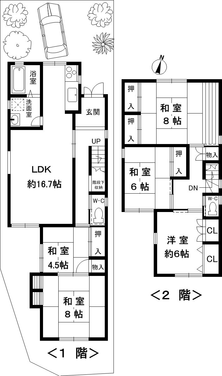 Floor plan. 24,800,000 yen, 5LDK, Land area 155.15 sq m , Building area 124.2 sq m