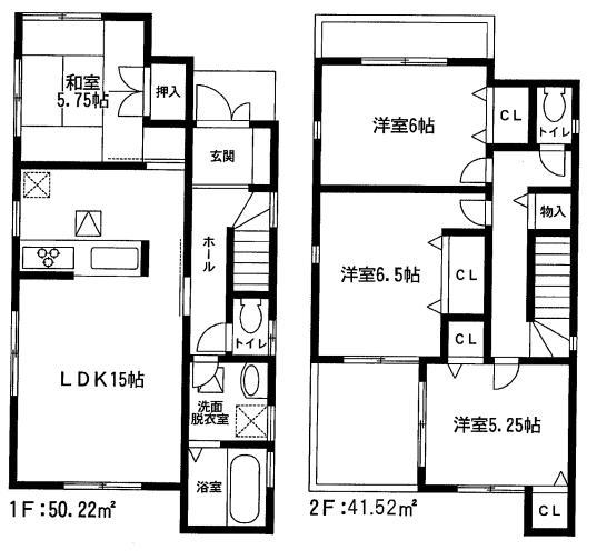 Floor plan. 26,300,000 yen, 4LDK, Land area 108.77 sq m , Building area 92.74 sq m 4LDK
