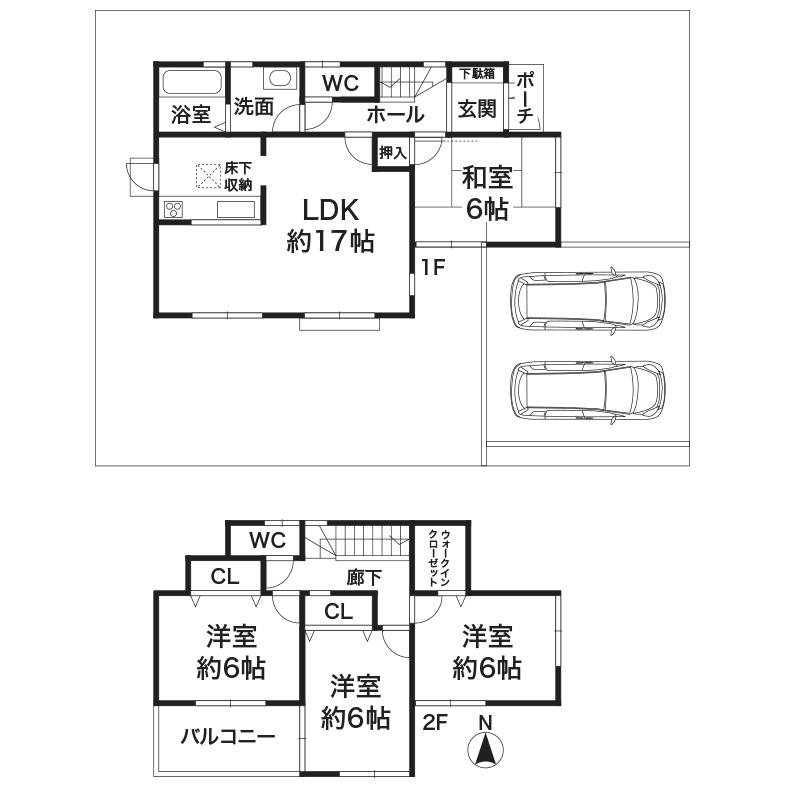 Floor plan. 25,800,000 yen, 4LDK, Land area 179.25 sq m , Building area 96.39 sq m