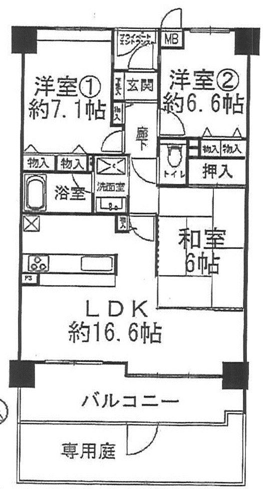 Floor plan. 3LDK, Price 19.9 million yen, Occupied area 80.58 sq m , Balcony area 10.67 sq m