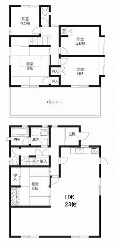 Floor plan. 24,800,000 yen, 5LDK, Land area 147.37 sq m , Building area 139.87 sq m