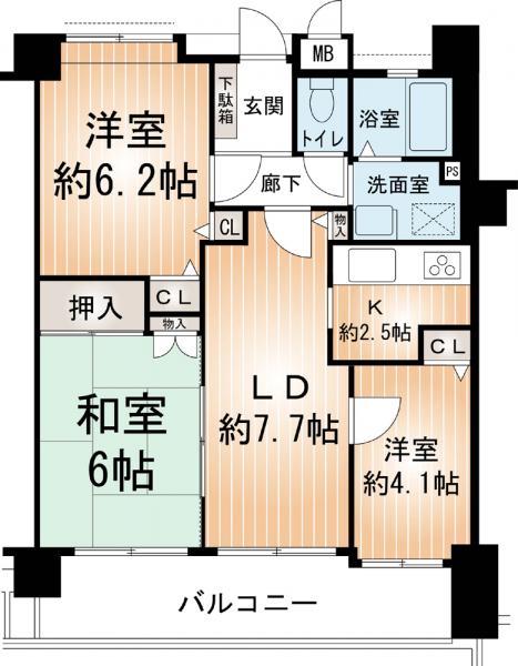 Floor plan. 2LDK+S, Price 11.8 million yen, Occupied area 59.89 sq m 2SLDK Floor Plan