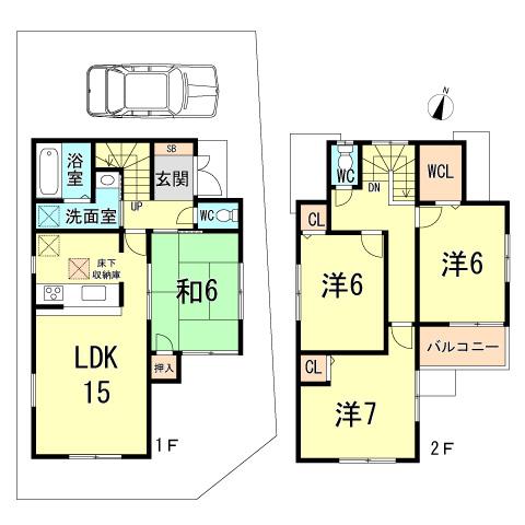 Floor plan. 25,800,000 yen, 4LDK, Land area 100.01 sq m , Building area 93.96 sq m