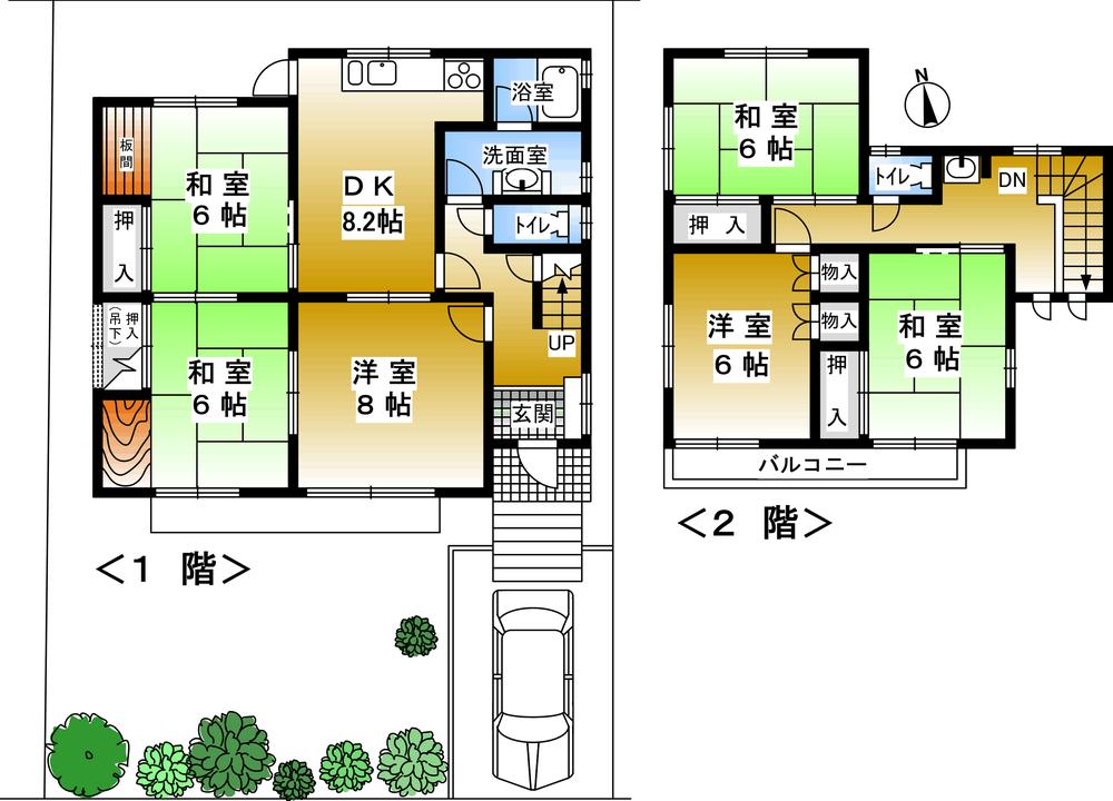 Floor plan. 25,500,000 yen, 6DK, Land area 189.36 sq m , Building area 142.16 sq m