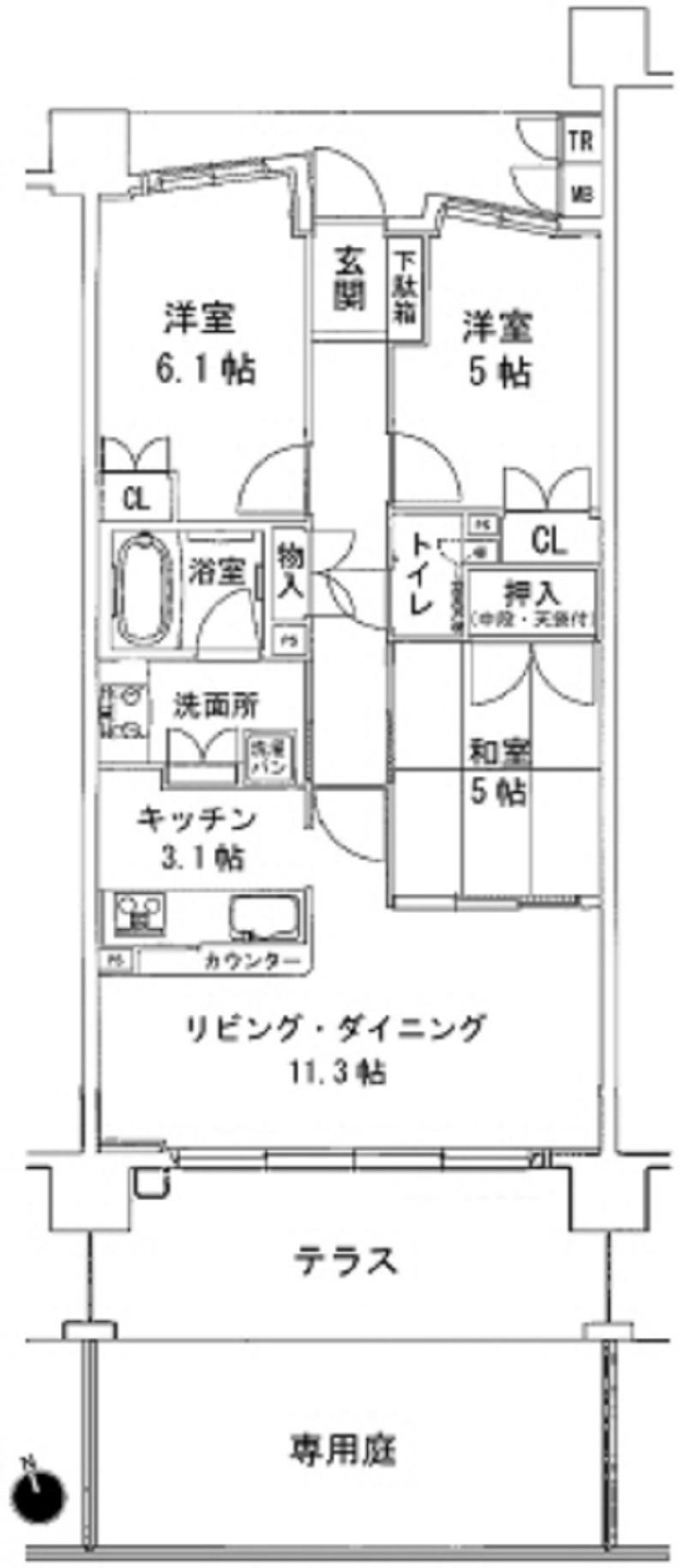 Floor plan. 3LDK, Price 17,900,000 yen, Occupied area 69.71 sq m south-facing 3LDK It will be able to plant your favorite plant in the private garden.