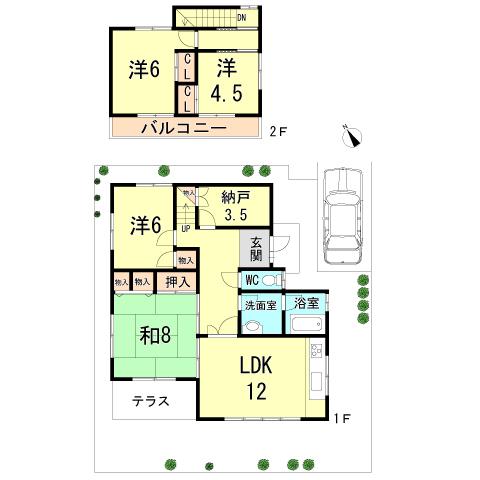 Floor plan. 24,800,000 yen, 4LDK, Land area 178.44 sq m , Building area 98.82 sq m