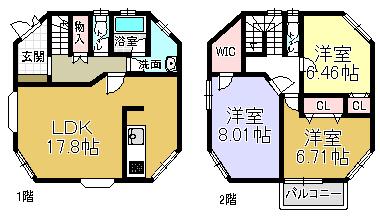 Floor plan. 19 million yen, 3LDK, Land area 126.2 sq m , Building area 98.54 sq m