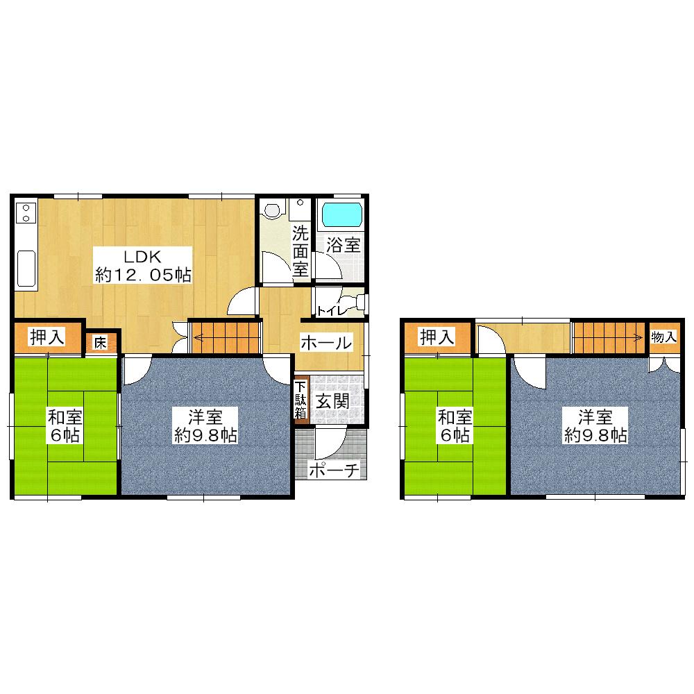 Floor plan. 15.8 million yen, 4LDK, Land area 188.05 sq m , Building area 104.74 sq m