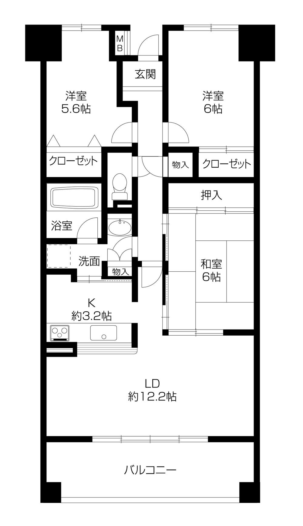 Floor plan. 3LDK, Price 17.5 million yen, Occupied area 73.19 sq m , Balcony area 11.65 sq m ◎ no smoking house