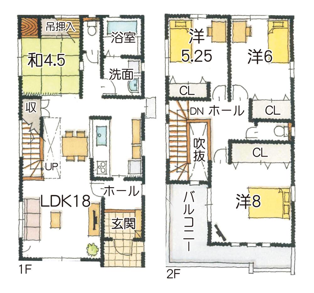 Other building plan example. Building plan example (No. 1 place) building price 18,110,000 yen, Building area 105.16 sq m