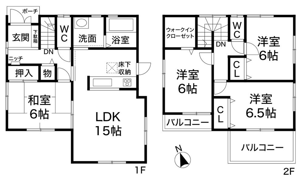 Floor plan. 26,800,000 yen, 4LDK, Land area 109.37 sq m , Building area 95.58 sq m