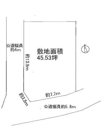 Compartment figure. Land price 36,800,000 yen, Land area 150.54 sq m