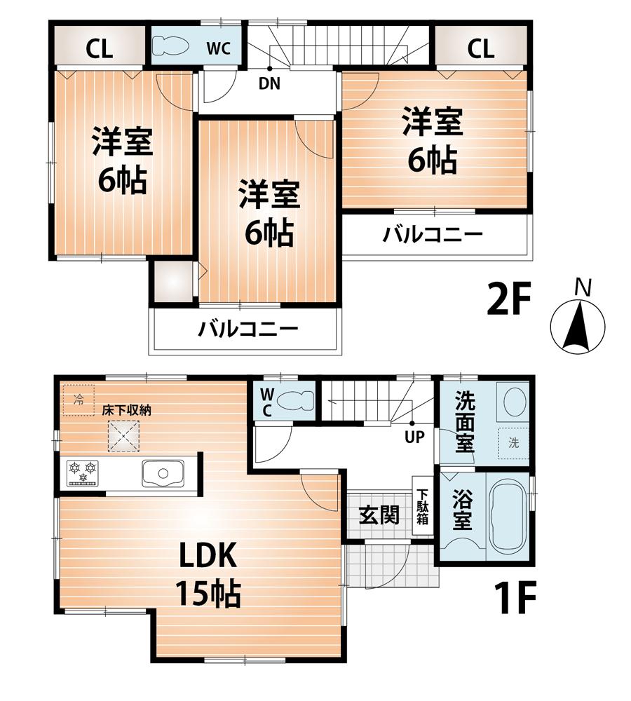 Floor plan. (No. 4 locations), Price 33,800,000 yen, 4LDK, Land area 125.37 sq m , Building area 81.97 sq m
