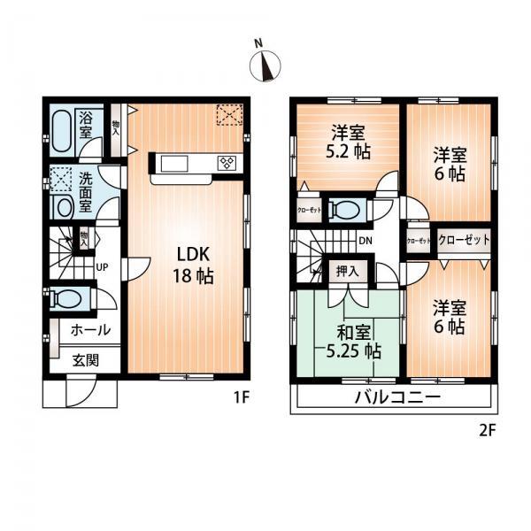 Floor plan. 33,800,000 yen, 4LDK, Land area 111.63 sq m , Building area 94.76 sq m