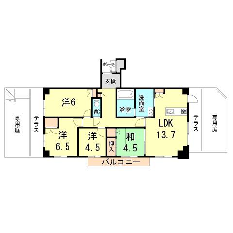 Floor plan. 4LDK, Price 33,900,000 yen, Footprint 81.8 sq m , Balcony area 20.55 sq m