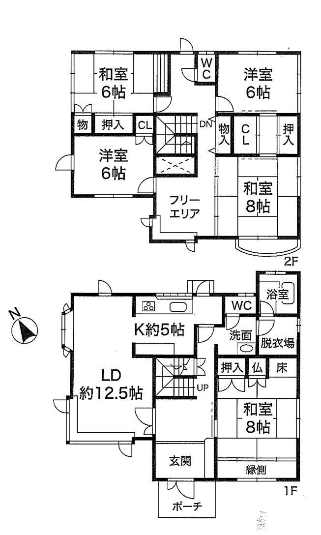 Floor plan. 23.5 million yen, 5LDK, Land area 251.23 sq m , 5LDK of building area 155.4 sq m rare