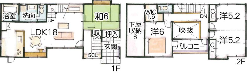 Building plan example (floor plan). Building plan example  Building price 18.6 million yen, Building area 101.45 sq m