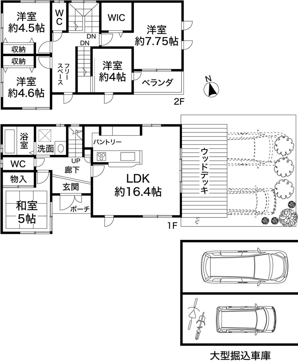 Floor plan. 31,800,000 yen, 5LDK, Land area 194.62 sq m , Building area 145.5 sq m