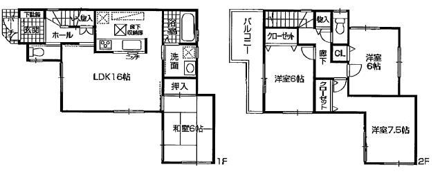 Floor plan. 25,800,000 yen, 4LDK, Land area 131.86 sq m , Building area 97.2 sq m 4LDK