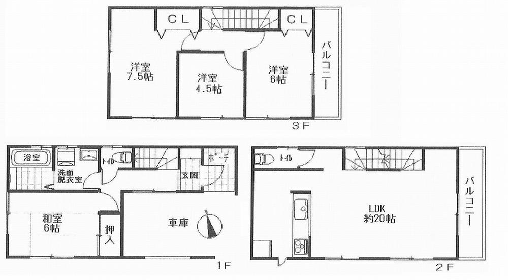 Floor plan. 29,800,000 yen, 4LDK, Land area 66.86 sq m , Floor plan with a focus on LDK of building area 116.17 sq m 20 Pledge Facing south in the day good! Nearly flat and access good location to the nearest station