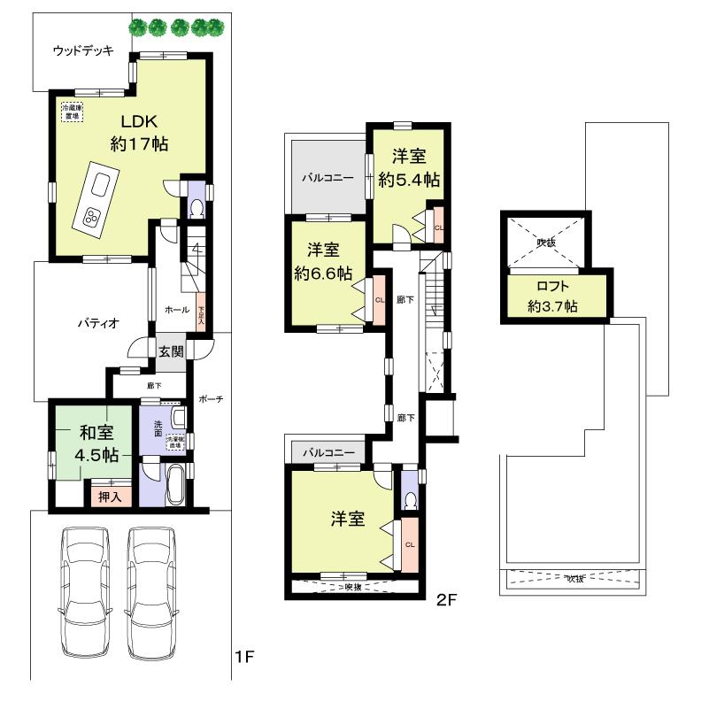 Floor plan. 36 million yen, 4LDK, Land area 139.89 sq m , Building area 103.96 sq m west wing