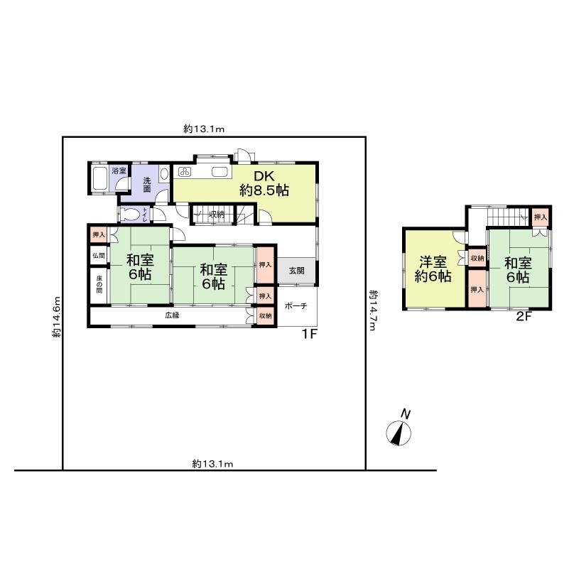 Floor plan. 14.8 million yen, 4DK, Land area 193.17 sq m , Building area 98.37 sq m