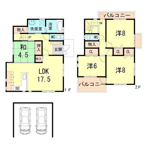 Floor plan. 54,800,000 yen, 4LDK, Land area 120.01 sq m , Building area 111.79 sq m