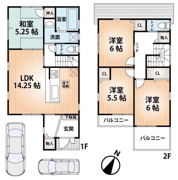 Floor plan. 27,800,000 yen, 4LDK, Land area 100 sq m , Building area 90.72 sq m