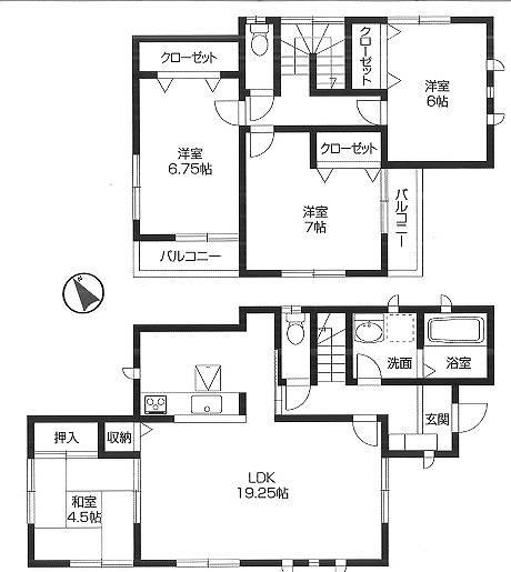 Floor plan. 34,800,000 yen, 4LDK, Land area 150.23 sq m , Building area 104.33 sq m