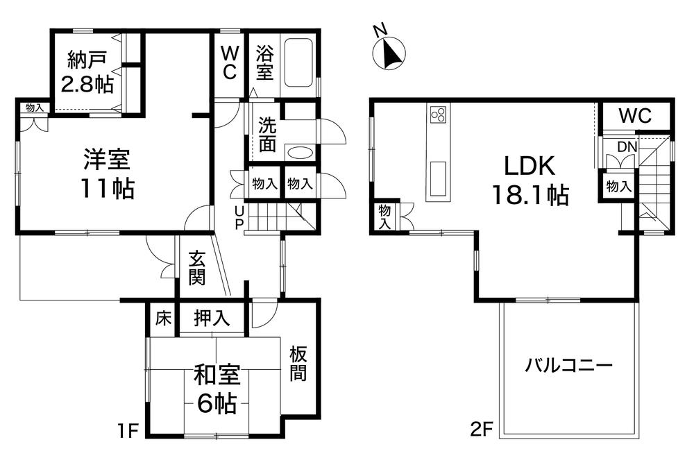 Floor plan. 28.8 million yen, 2LDK + S (storeroom), Land area 157.72 sq m , Building area 100.98 sq m