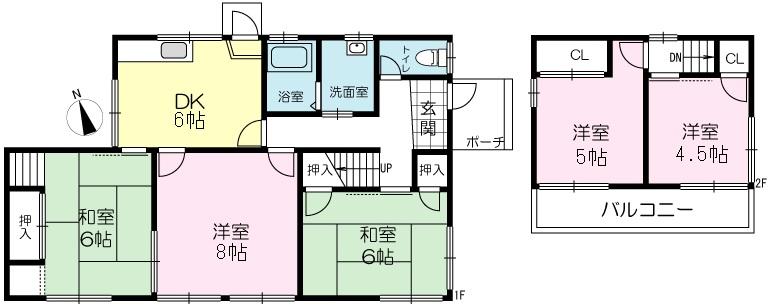 Floor plan. 17.8 million yen, 5DK, Land area 185.8 sq m , Building area 100.74 sq m