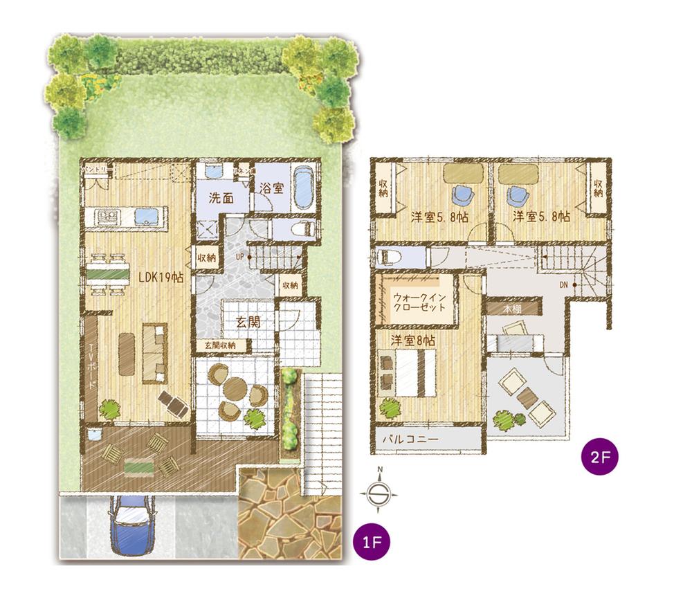 Floor plan. (No. 12 land model house), Price 42,840,000 yen, 3LDK+2S, Land area 158.06 sq m , Building area 117.58 sq m