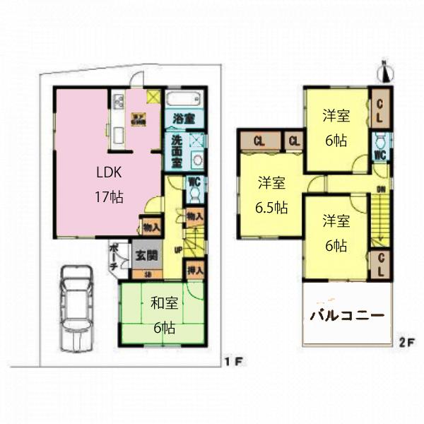 Floor plan. (No. 1 point), Price 26,300,000 yen, 4LDK, Land area 94.33 sq m , Building area 96.39 sq m