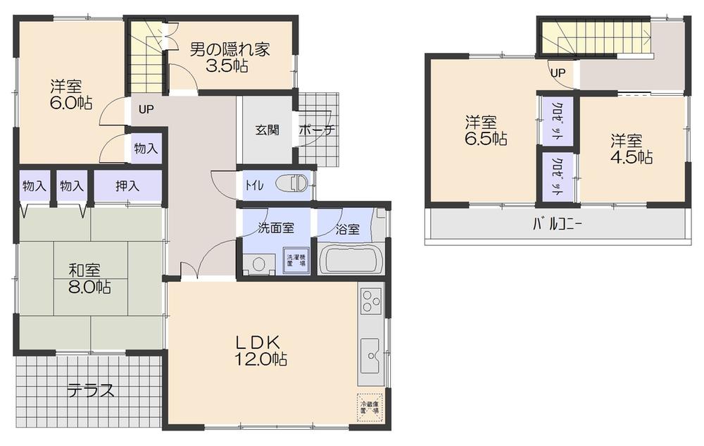Floor plan. 24,800,000 yen, 4LDK + S (storeroom), Land area 178.44 sq m , Building area 98.82 sq m