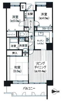Floor plan. 3LDK, Price 25,800,000 yen, Occupied area 73.39 sq m , Balcony area 9 sq m