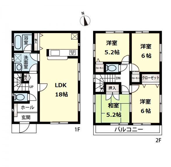Floor plan. (No. 2 locations), Price 33,800,000 yen, 4LDK, Land area 111.63 sq m , Building area 94.76 sq m
