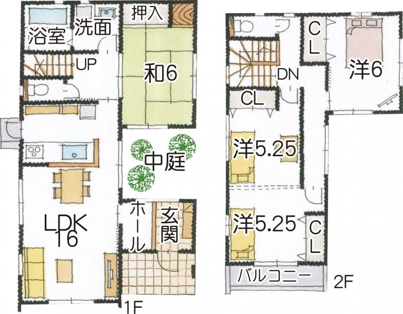 Building plan example (floor plan). Building plan example Building price 16,960,000 yen, Building area 100.19 sq m