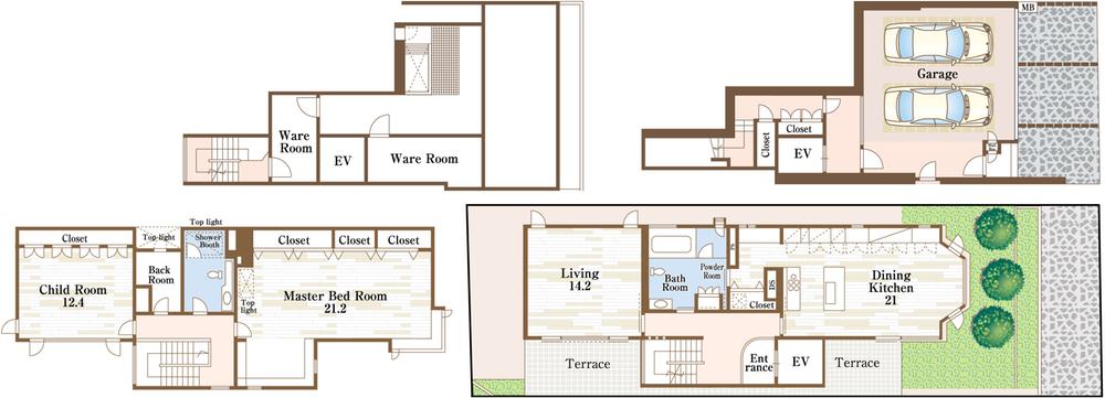 Floor plan. 88 million yen, 3LDK, Land area 198.96 sq m , Building area 318.89 sq m   ◆ Spacious is the floor plan of the room!