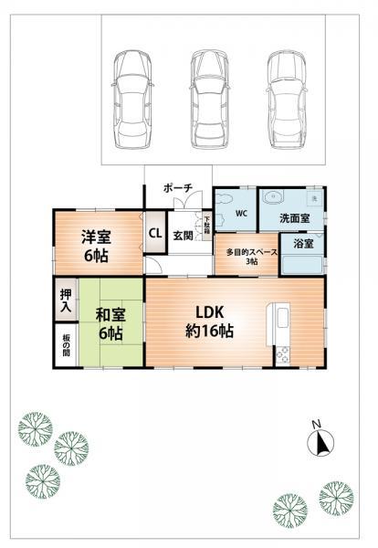 Floor plan. 38,800,000 yen, 2LDK, Land area 301.23 sq m , Building area 73.7 sq m