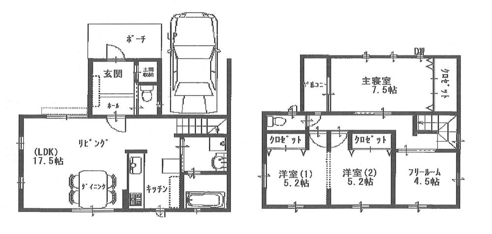 Floor plan. 35,800,000 yen, 3LDK + S (storeroom), Land area 92.35 sq m , It is functional 3SLDK with a focus on building area 96.88 sq m large LDK. Rare property is to take this much of the floor plan in the immediate location walk from JR Tarumi Station.