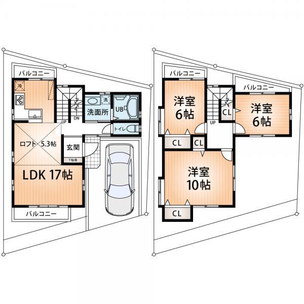 Floor plan. 24,800,000 yen, 3LDK, Land area 99.18 sq m , Building area 98.53 sq m