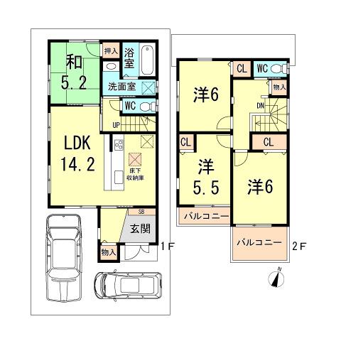 Floor plan. 27,800,000 yen, 4LDK, Land area 100 sq m , Building area 90.72 sq m