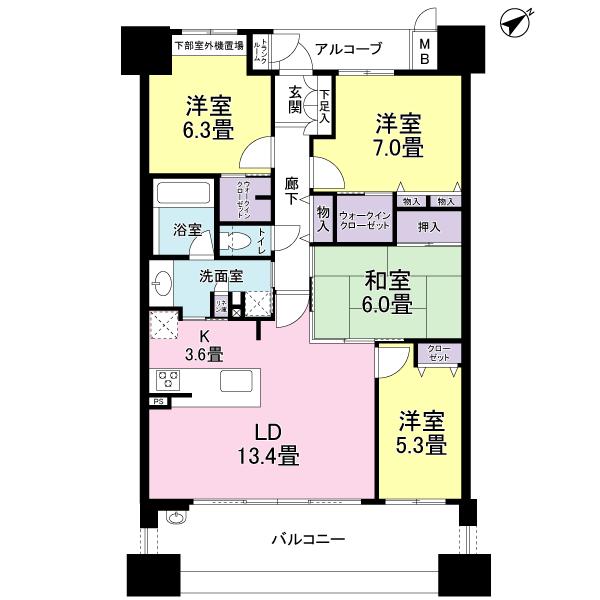 Floor plan. 4LDK, Price 19,800,000 yen, Occupied area 92.74 sq m , Balcony area 17.91 sq m floor plan