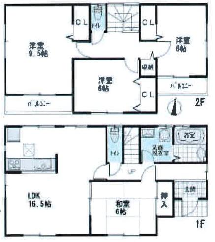 Floor plan. 31,800,000 yen, 4LDK, Land area 128.62 sq m , It is safe for your family there are small children in the building area 105.16 sq m quiet residential area