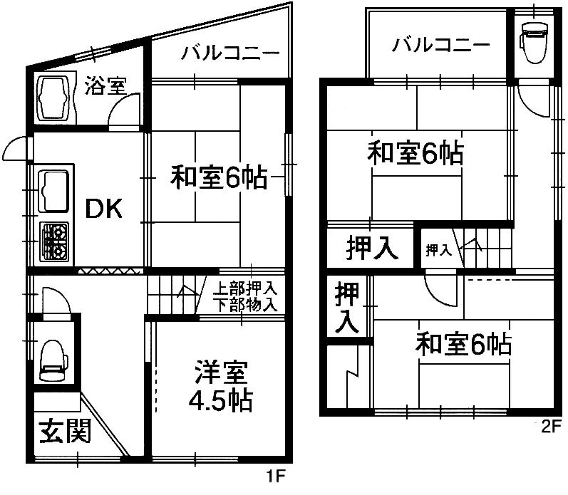 Floor plan. 4.8 million yen, 4DK, Land area 68.95 sq m , Building area 65.24 sq m