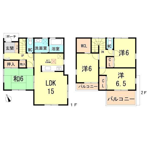 Floor plan. 26,800,000 yen, 4LDK, Land area 107.52 sq m , Building area 95.58 sq m