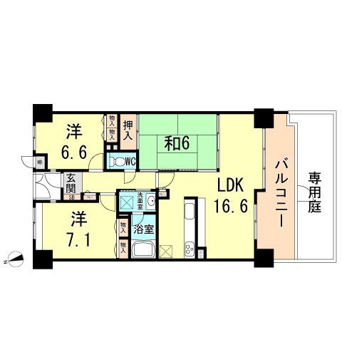 Floor plan. 3LDK, Price 19.9 million yen, Occupied area 80.58 sq m , Balcony area 10.67 sq m