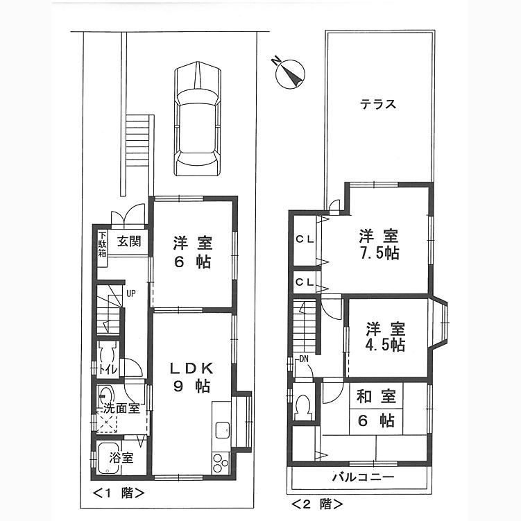 Floor plan. 15.5 million yen, 4LDK, Land area 77.32 sq m , Building area 76.86 sq m